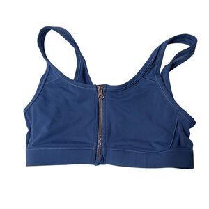 Aerie sports bra front zip periwinkle blue